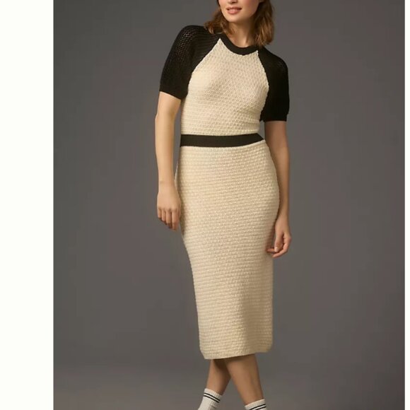 Brand New Daily Practice by Anthropologie Smocked Sweater Midi Dress - Picture 4 of 6